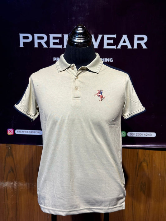 GIORDANO HORSE BEIGE COLOR POLOS