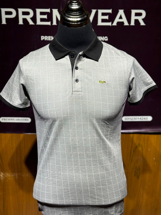 LACOSTE GREY COLOR POLOS