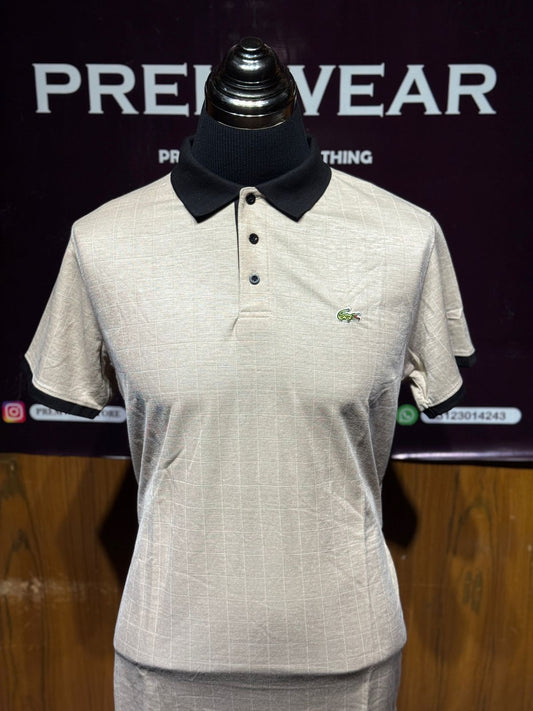 LACOSTE BEIGE COLOR POLOS