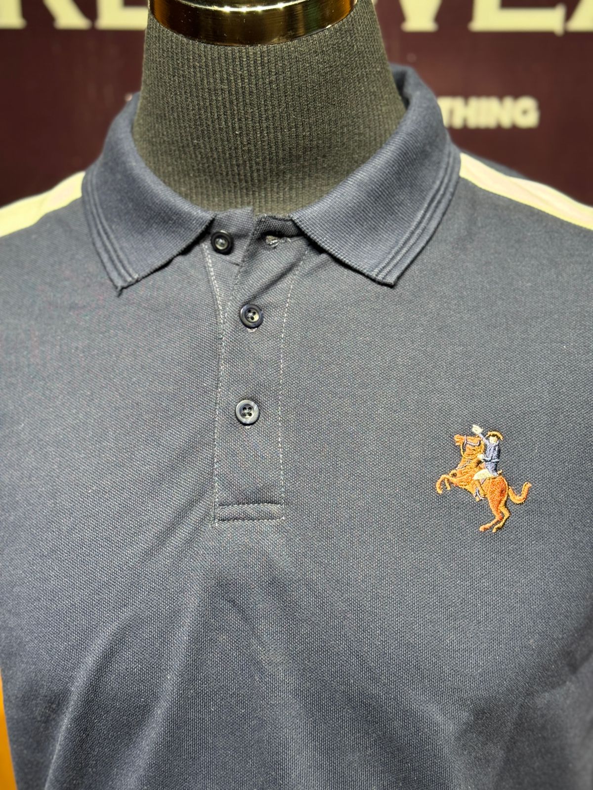 GIORDANO HORSE NAVY BLUE COLOR POLOS